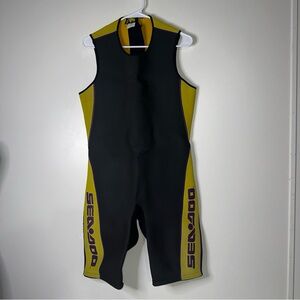 Sea-Doo Men's Black and Yellow Swim Wetsuit